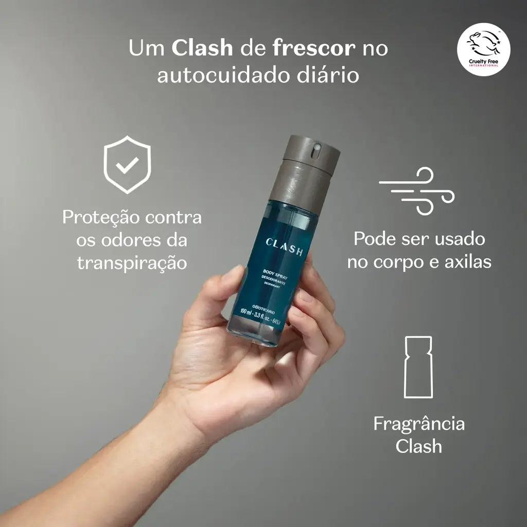 Body Spray Desodorante Clash 100ml O Boticário na internet