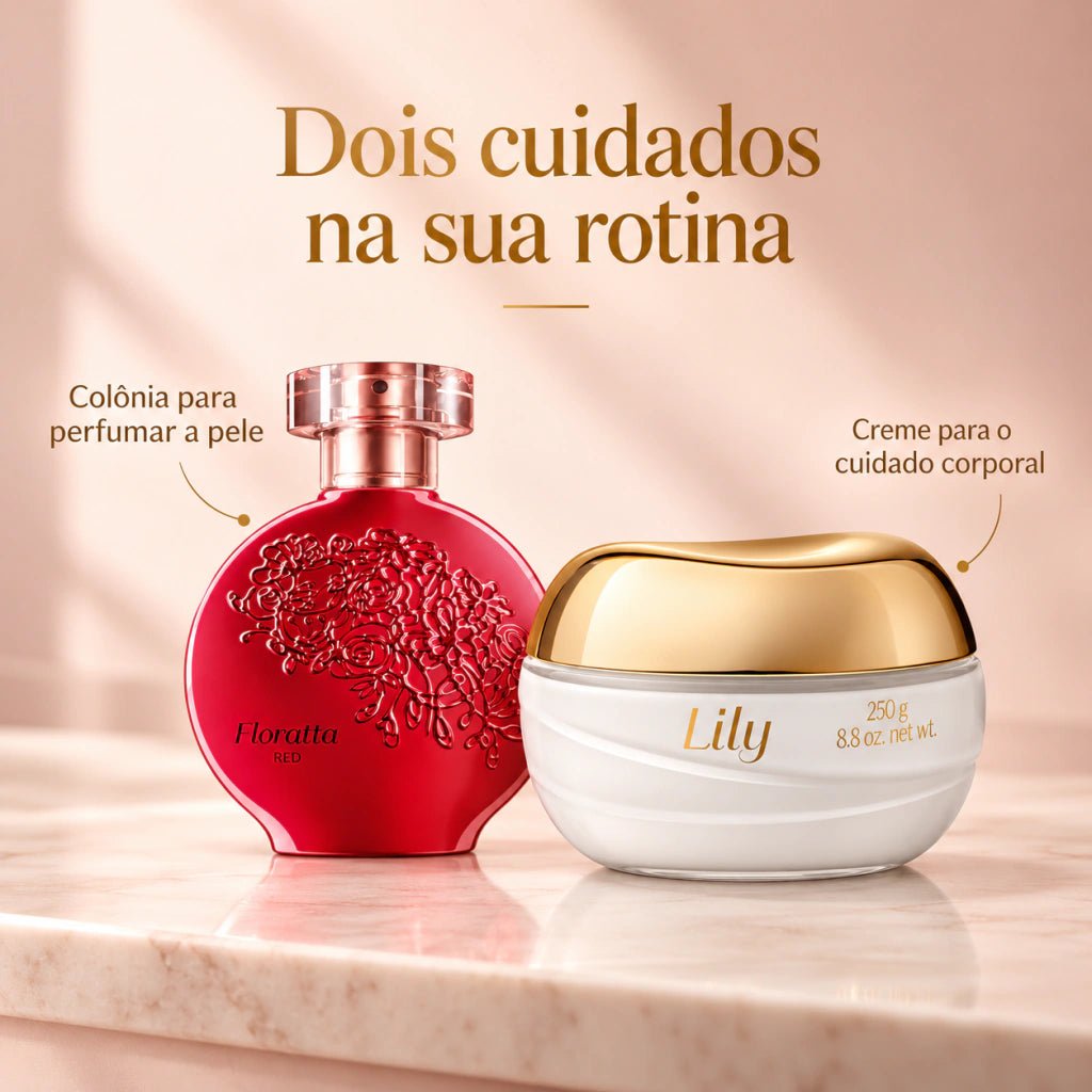 Imagem do Kit Floratta Red Colônia 75ml + Creme Lily 250g O Boticário