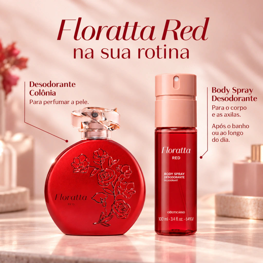 Imagem do Kit Floratta Red Colônia 75ml Body Spray 100ml O Boticário