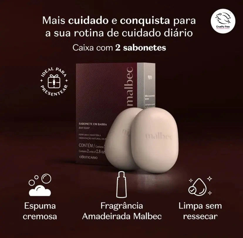 Combo Malbec: Hidratante Corporal+ Sabonete Em Barra Fragrância Malbec - comprar online