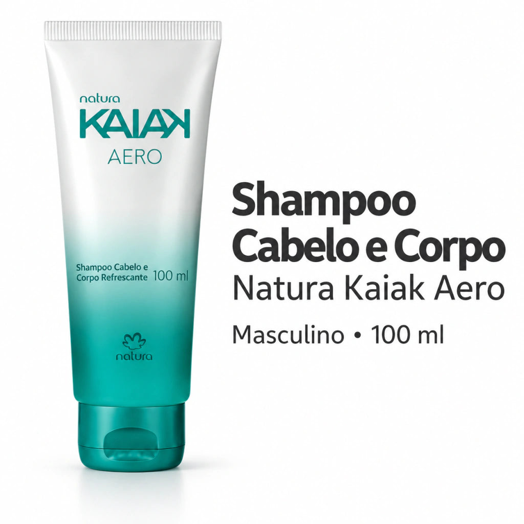 Shampoo Cabelo e Corpo Masculino Natura Kaiak Aero 100 ml