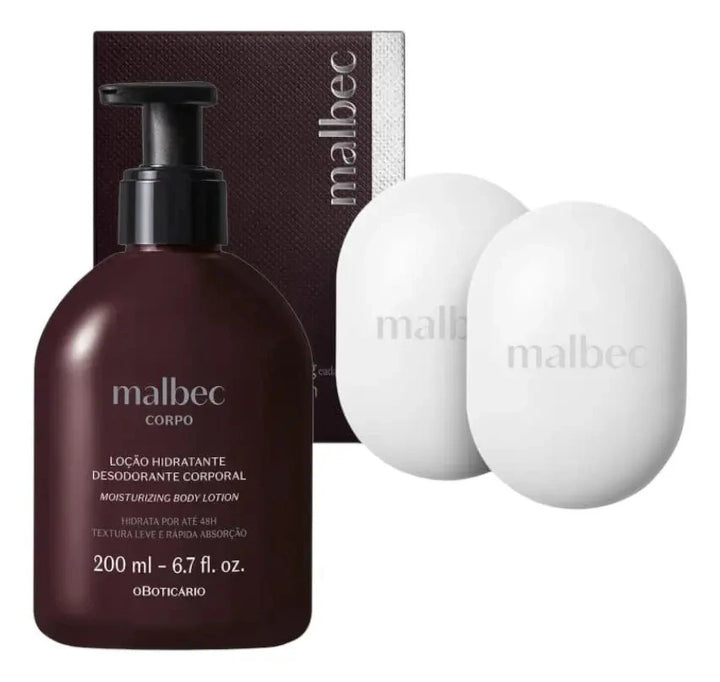 Combo Malbec: Hidratante Corporal+ Sabonete Em Barra Fragrância Malbec