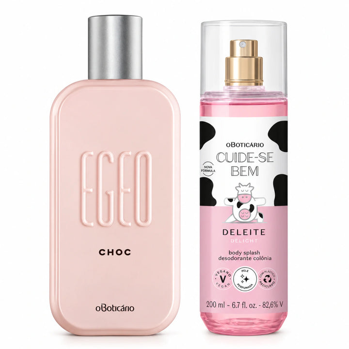 Layering: Egeo Choc Colônia 90ml + Body Splash Cuide-se Bem Deleite 200ml