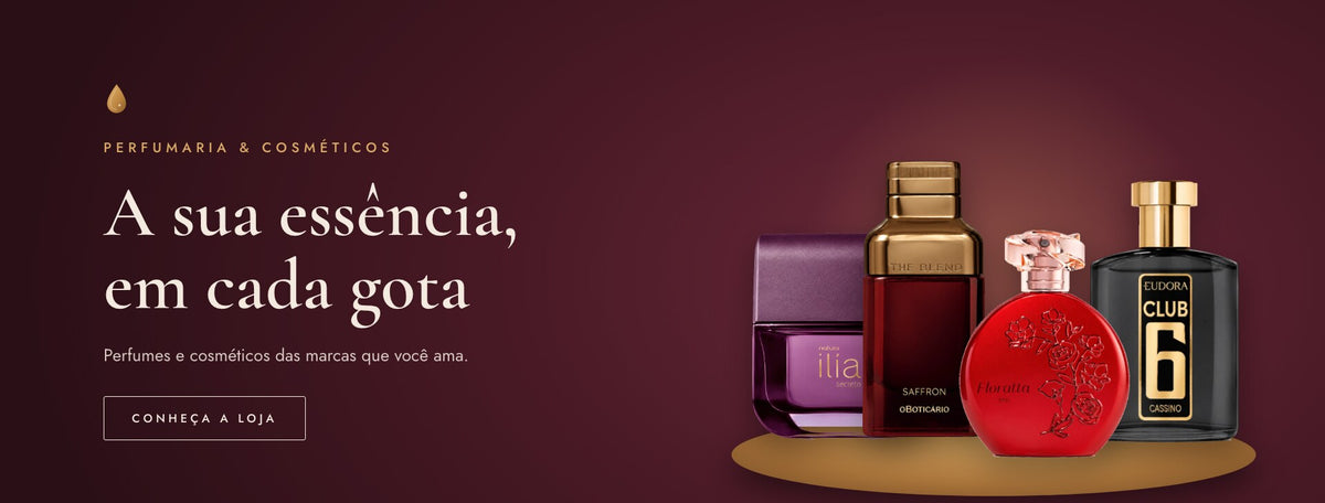 A sua essência, em cada gota — perfumes e cosméticos Âmbara
