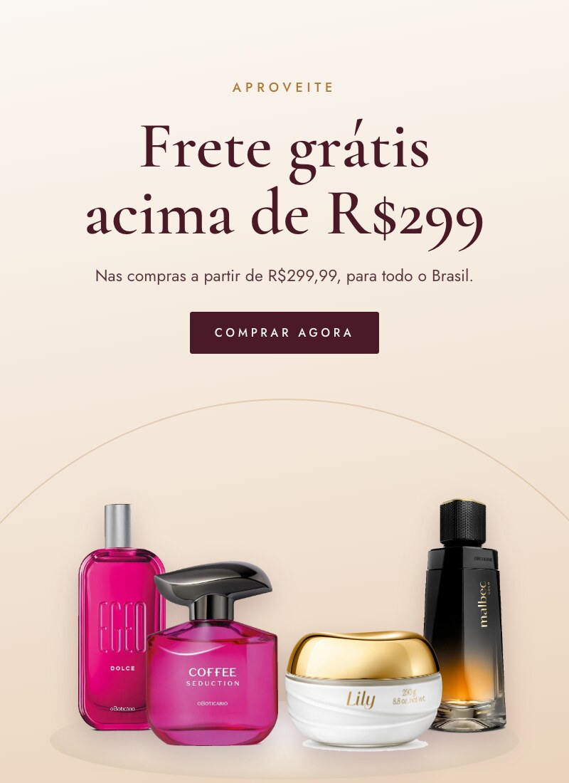 Frete grátis nas compras acima de R$299
