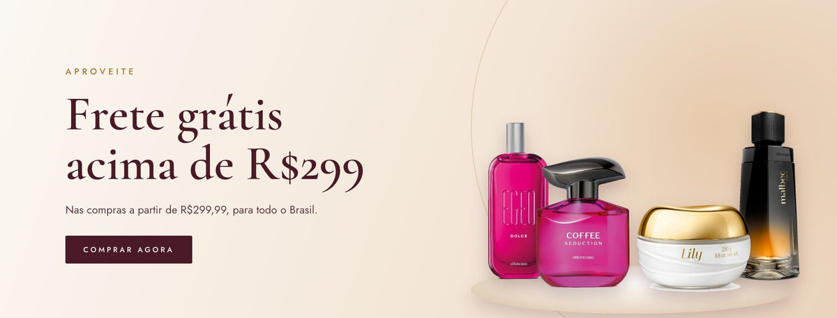 Frete grátis nas compras acima de R$299