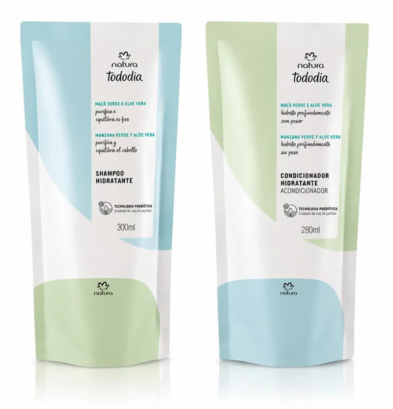 Kit Refil Shampoo e Condicionador Natura Tododia Maçã Verde e Aloe Vera