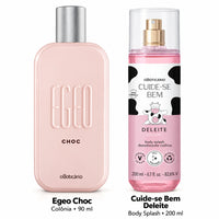 Layering: Egeo Choc Colônia 90ml + Body Splash Cuide-se Bem Deleite 200ml na internet
