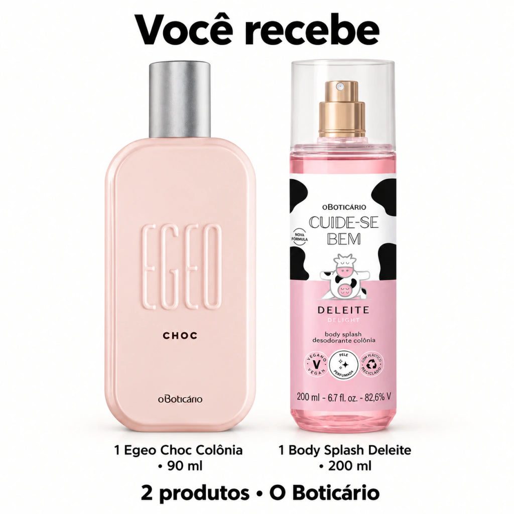 Imagem do Layering: Egeo Choc Colônia 90ml + Body Splash Cuide-se Bem Deleite 200ml