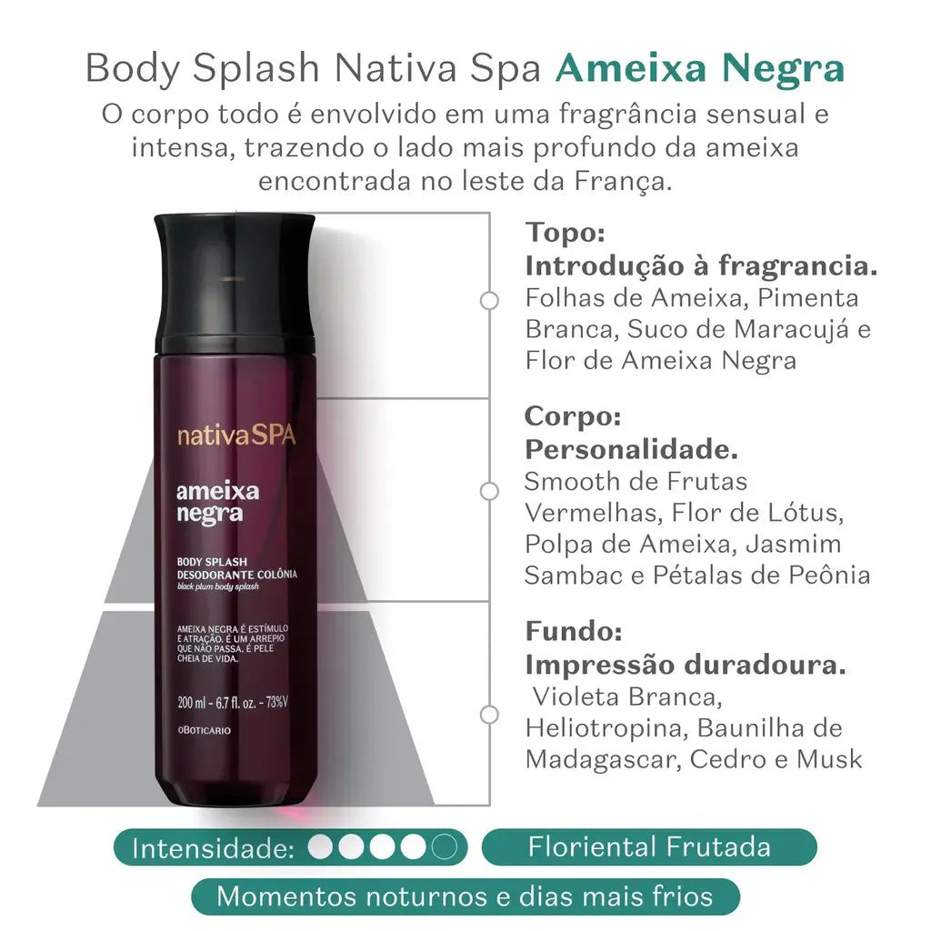 Desodorante Colônia Body Splash Nativa Spa Ameixa Negra 200Ml - comprar online