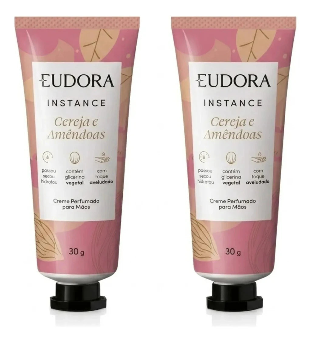 Eudora Instance Combo Instance Cereja E Amêndoas: Creme Para Mãos 2x30ml Creme Cereja E Amendoas