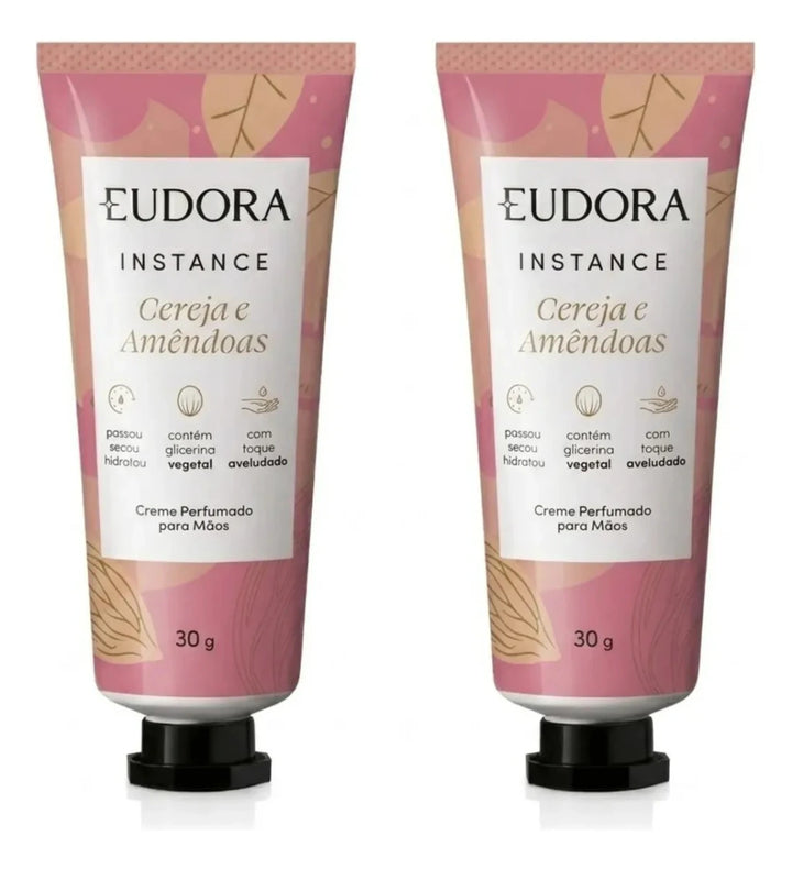 Eudora Instance Combo Instance Cereja E Amêndoas: Creme Para Mãos 2x30ml Creme Cereja E Amendoas