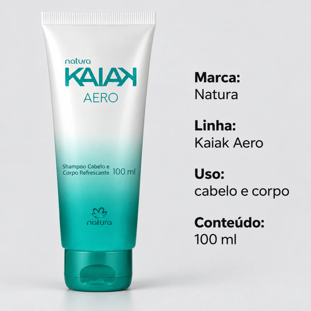 Shampoo Cabelo e Corpo Masculino Natura Kaiak Aero 100 ml - loja online