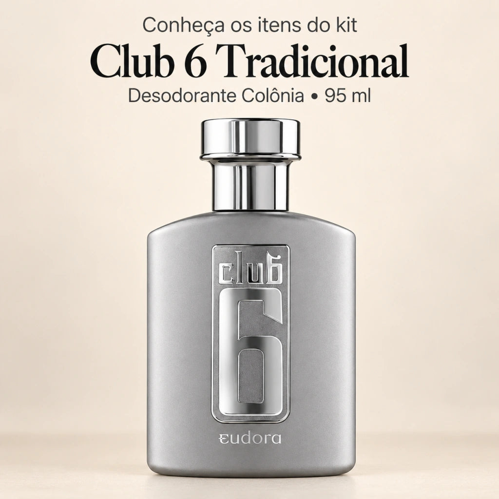 Kit Club 6 Cassino + Tradicional Colônia 95ml Eudora